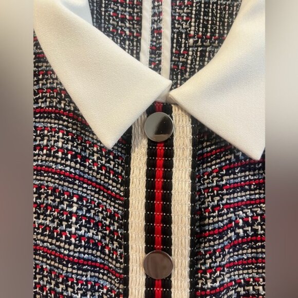 Maje Tweed Casual Dress Collard Short Sleeve - Picture 4 of 4